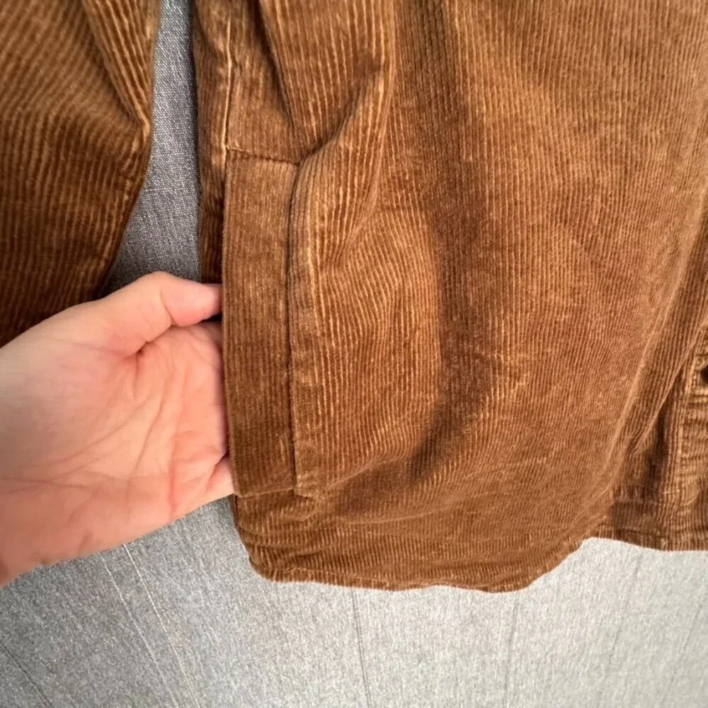 Banana Republic Corduroy Brown Button Front Shaket Chore Farm Jacket Size Medium - Picture 8 of 13